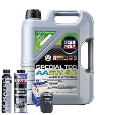 Motoröl 5W20 LIQUI MOLY Spezial Aa 5L MAHLE Ölfilter Spülung Cera Tec