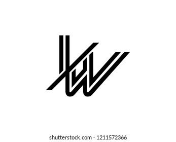 Monogram Logo Letter Wn Sliced Black Stock Vector Royalty Free 1216529788