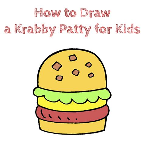 How To Draw A Krabby Patty For Kids How To Draw Easy