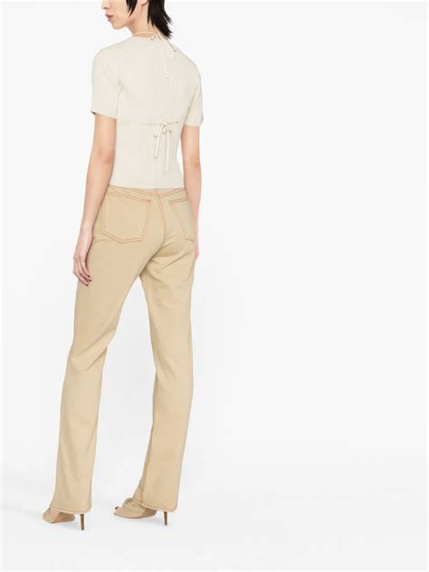 Jacquemus Beige Le Raphia La Maille Bikini T Shirt In Avorio ModeSens