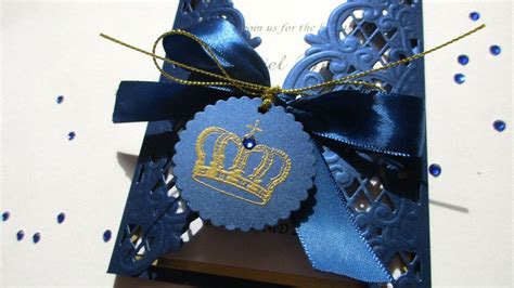 Royal Prince Baptism Invitation Prince Baptism Navy Blue Gold