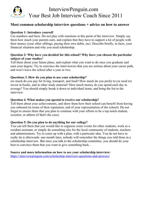 2022 Guide On How To Ace A Scholarship Interview Questions Answers