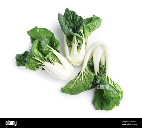 Fresh Pak Choi Cabbage On White Background Stock Photo Alamy