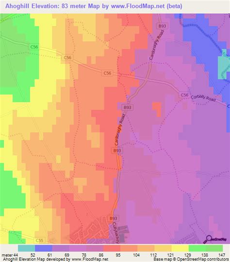 Elevation of Ahoghill,UK Elevation Map, Topography, Contour