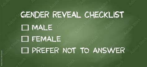 Check Box Fill In Gender List Male Female Non Binary Or Transgender Filling In The