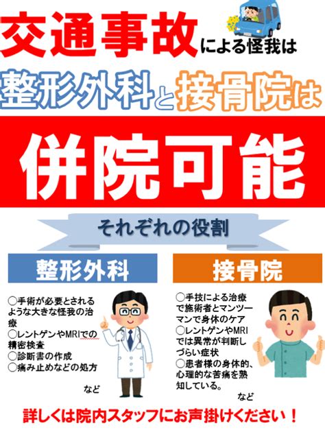 ※交通事故による《けがやむち打ち》は、整形外科と整骨院は同時通院可能です※ 六本木ミッドタウン前整骨院