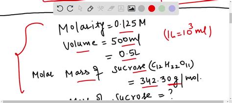 The Density Of Sucrose C H O Is G Ml Calculate The Number