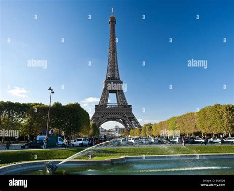 The Eiffel Tower 320m 1050ft High Viewed From Parc Du Champ De Mars