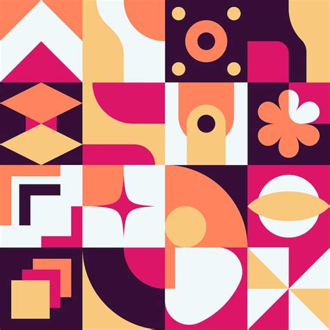 Premium Vector Modern Bauhaus Geometric Seamless Design