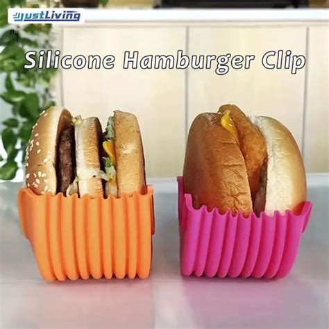 Justliving Retractable Burger Fixed Box Adjustable Hamburger Holders