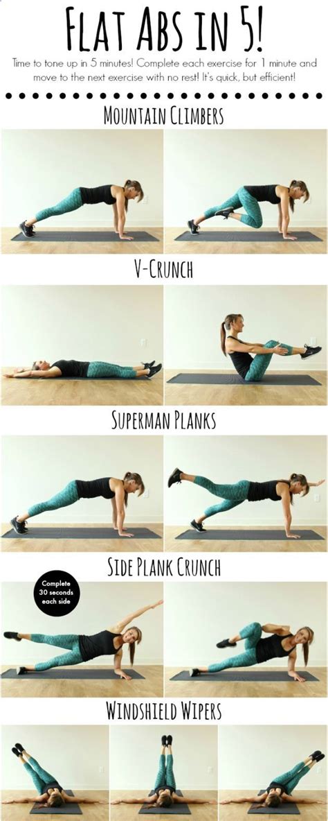 Flat Abs In 5 Minutes Flat Abs Exercise Toning Workouts