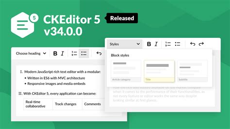 Ckeditor V With Redesigned Lists New Styles Implementation And