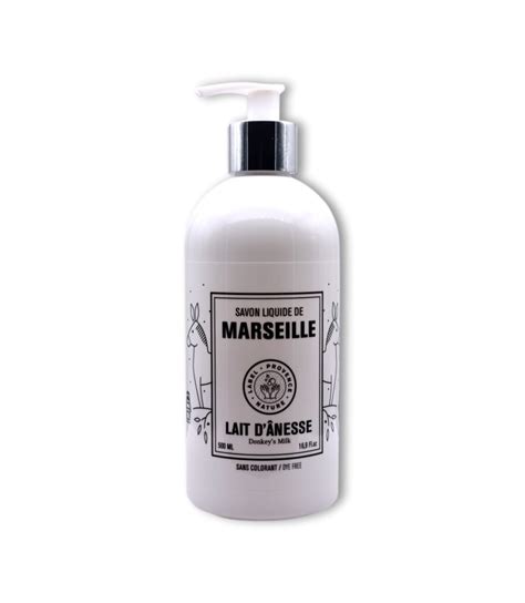 Savon liquide de Marseille Lait d ânesse BIO au PH Neutre 500 ml