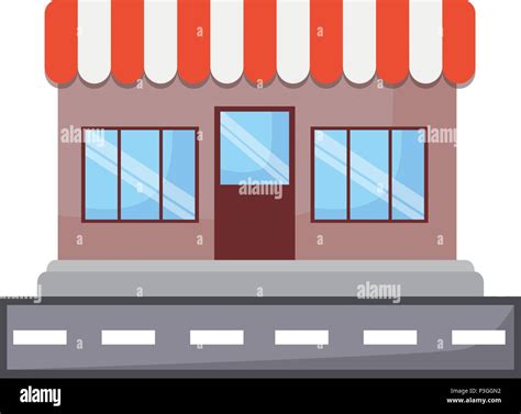 Store Building Icon Over White Background Vector Illustration Stock