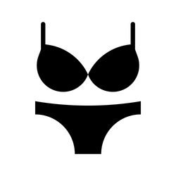 Bikini Or Lingerie Solid Style Icon Royalty Free Vector