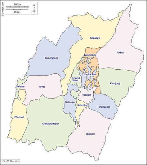 Manipur District Map