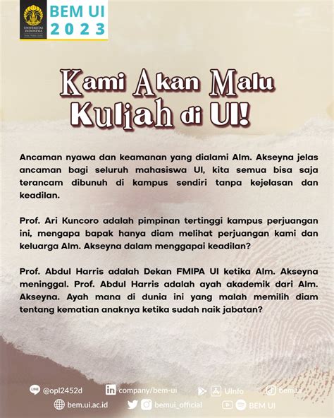 Bem Ui On Twitter Lantas Keseriusan Kepolisian Dan Pihak Kampus