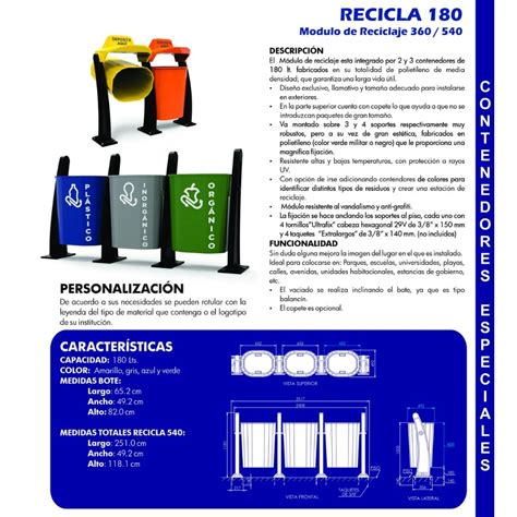 Modulo De Reciclaje RECICLA 180 3 Kolormats