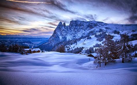 Foto Berg Winterlandschaft Mit Schnee Hd Hintergrundbilder