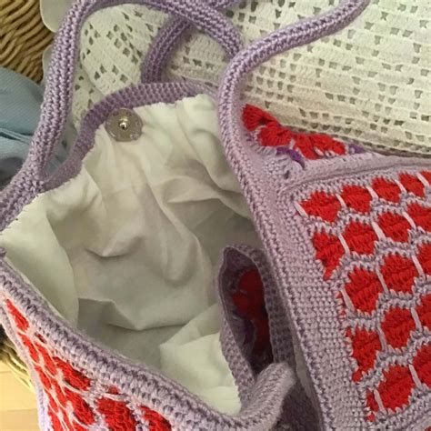 Borsa A Spalla Con Fiore Africano Crochet