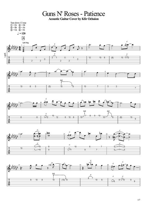 Guns N Roses Patience By Kfir Ochaion Sheet Music