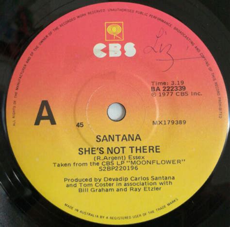 Shes Not There Santana 1977 Australia Ebay