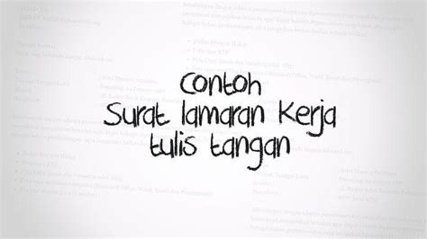 Contoh Surat Lamaran Kerja Yang Baik Dan Sopan Surat Lamaran Kerja