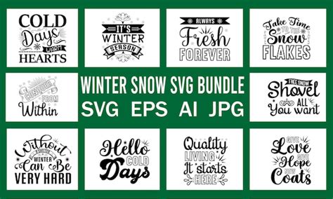 Premium Vector Winter Snow Svg Cut Files Bundle