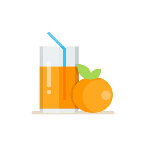 Premium Vector Orange Juice Icon In Flat Style Fruit Beverage Vector Illustration On Isolated