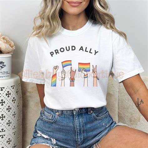 Proud Ally Svg PNG Support LGBT Png Rainbow Pride Month Png Gay Positive Png Lbgt Gift Lgbt