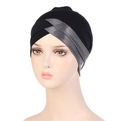 Bright Silk Islamic Caps Forehead Cross Inner Hijab Cap Muslim Women