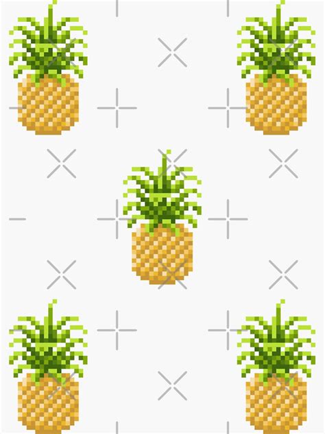 Pixelated Pineapple Stickers Sticker For Sale By Kawaiidreamland