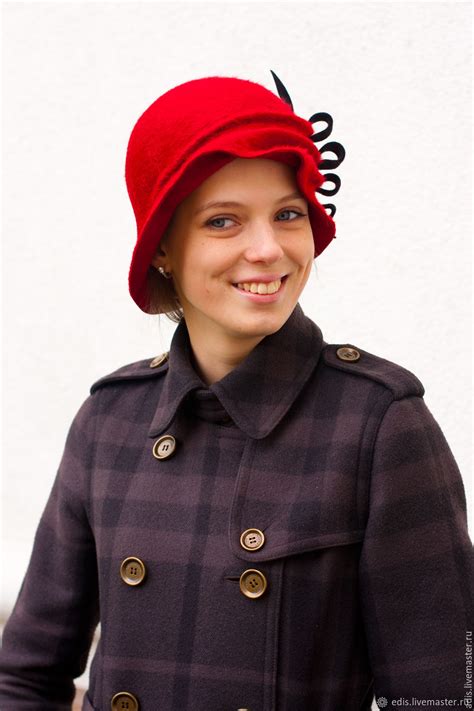 Шляпа клош «бордо» в интернет-магазине Ярмарка Мастеров по цене 11800 ...