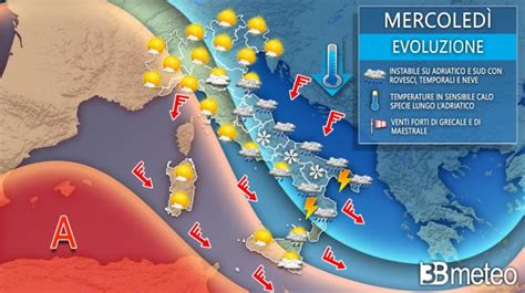 Meteo Fronte Freddo Mercoled Con Rovesci Temporali Neve E