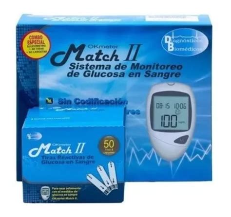 Kit Glucómetro Ok Meter Match 2 50 Tiras 50 Lancetas Envío gratis