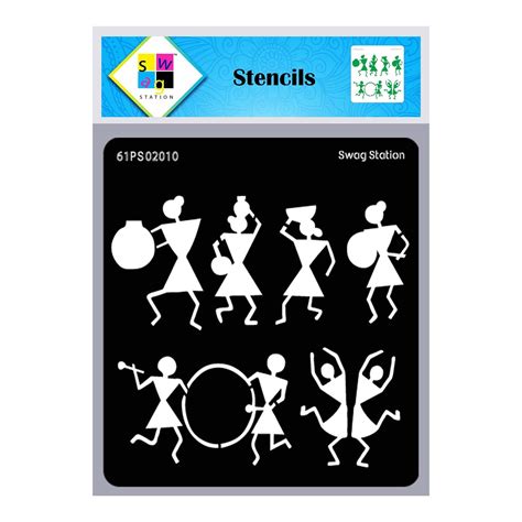 Buy Swagstation Warli Art Stencils For Craft Dancing Warli Stencil