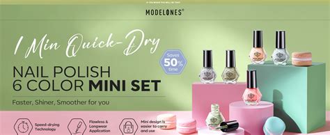 Amazon Modelones Nail Polish Set 6 Colors Glitter Nude Nail Polish Set Quick Dry Coral