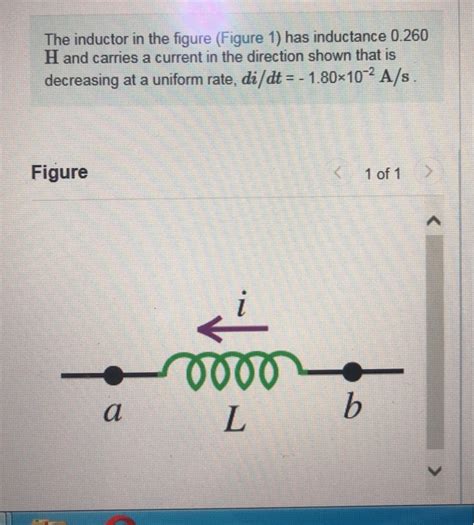 Solved The Inductor In The Figure Figure 1 Has Inductance