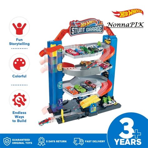 Hot Wheels Stunt Garage Trackset Toy Track Car Racing Shopee Singapore