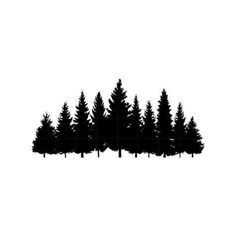 Pine Trees SVG Forest Svg Tree Line Png Pine Tree Silhouette - Inspire ...