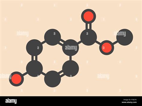 Methyl Paraben Preservative Molecule Stylized Skeletal Formula