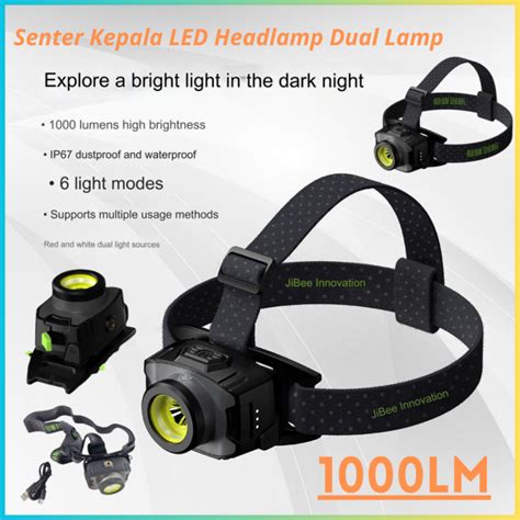 TERLARIS PENGIRIMAN CEPAT COD JiBee Senter Kepala LED Headlamp Dual