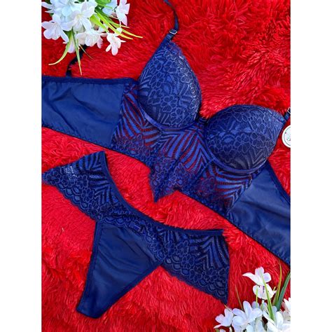 Conjunto Corpete Fio Duplo Calcinha Cropped Lingerie Shopee Brasil