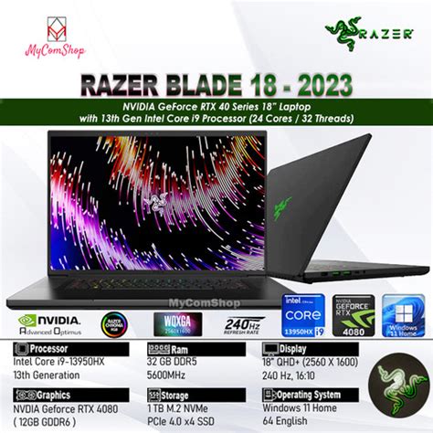 Jual Razer Blade 18 I9 13950hx 32gb Ram 1 Tb Ssd Rtx 4080 12gb Qhd 240hz Jakarta Utara