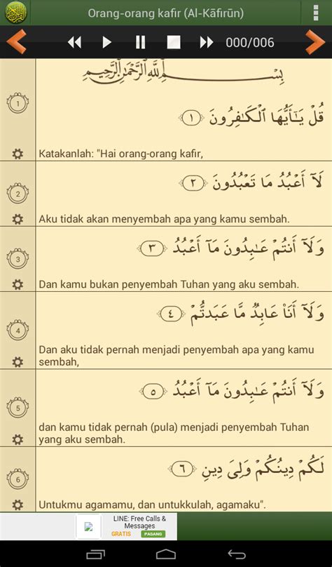 Surat Al Kafirun Ayat 1 6 Dan Artinya