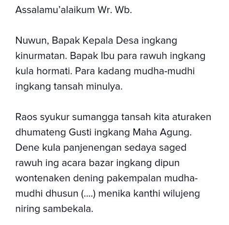 Contoh Teks Pidato Bahasa Jawa Yang Singkat Dan Jelas Kumpulan Teks