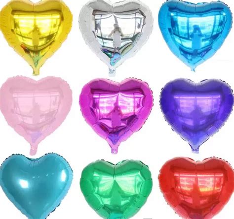 18 Foil Heart Balloon Set Of 5 Mylar Balloon Heart Etsy