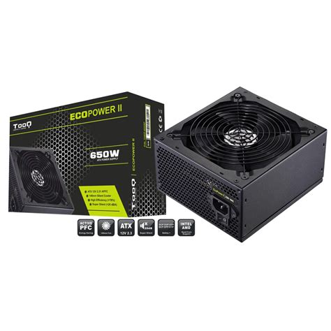 FUENTE ALIMENTACION 650W TOOQ ECOPOWER II PFC ACTIVO 5SATA 14CM ATX