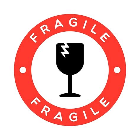 Premium Vector Vector Round Fragile Label