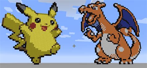 Pixel Art Minecraft Pokemon Charizard